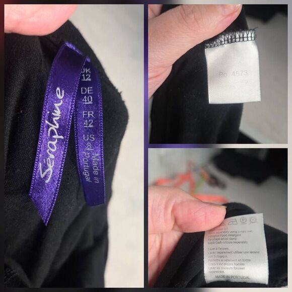 Seraphine Bodycon Maternity Dress Black Sz. 8 - Picture 6 of 7